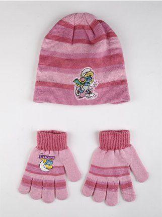Set berretto+guanti da bambina Puffetta