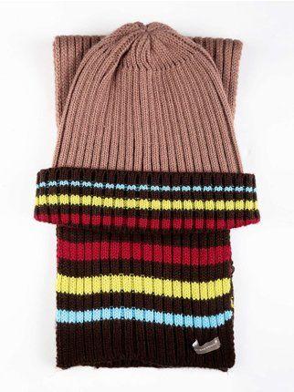 Set berretto + sciarpa in maglia da bambino
