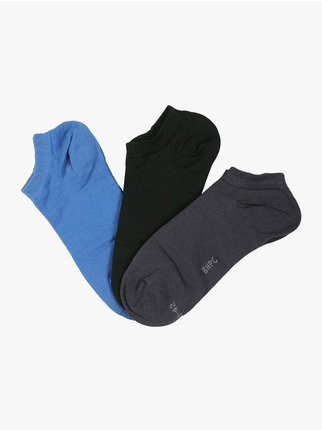 Set de 3 pares de calcetines cortos de hombre.
