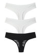 Set of 3 thongs with lace