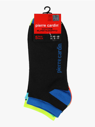 Set of 5 pairs of short neon socks for men