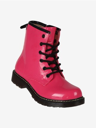 Shiny combat boots for girls