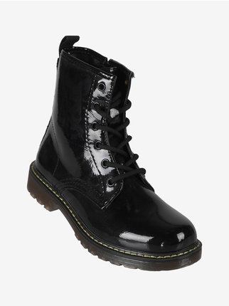 Shiny combat boots for girls