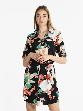 Shirt dress in floral pattern