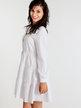 Shirt dress with puff sleeves