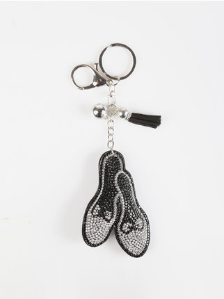 Shoes key ring with rhinestones