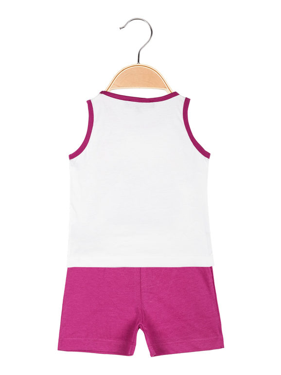 Short baby girl outfit in cotton