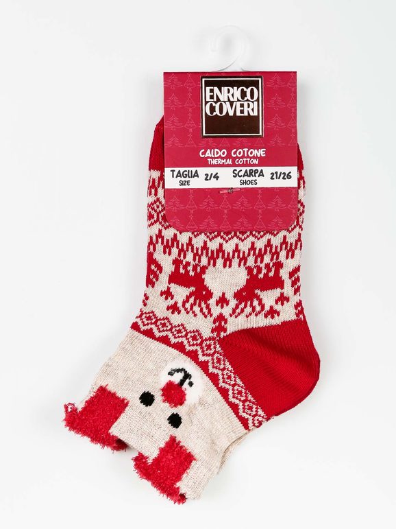 Short Christmas socks in warm cotton for girls