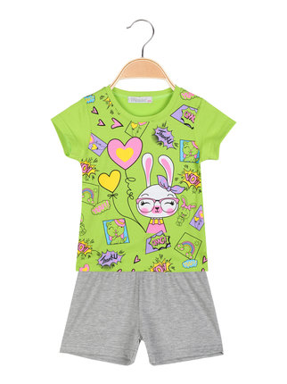 Short cotton baby girl outfit