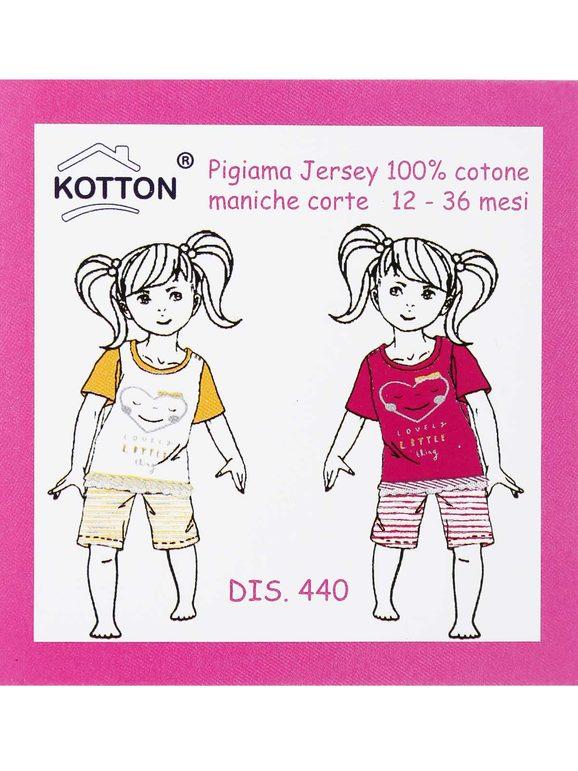Short cotton pajamas for baby girl