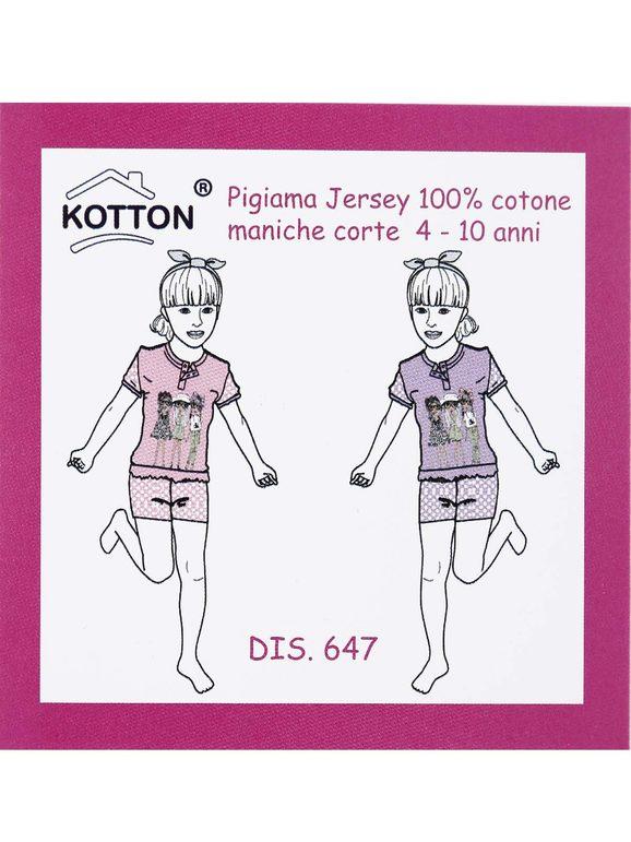 Short cotton pajamas for girls