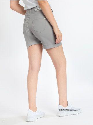 Short cotton shorts with turn-ups