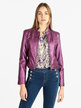 Short faux leather jacket for women