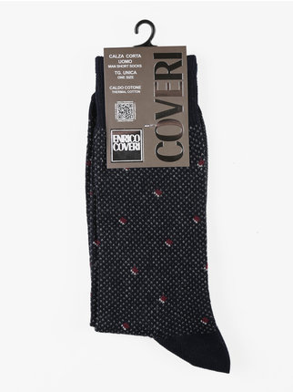 Short men's cotton socks with prints