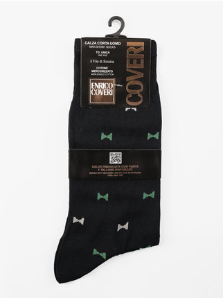 Short men's socks in cotton with print