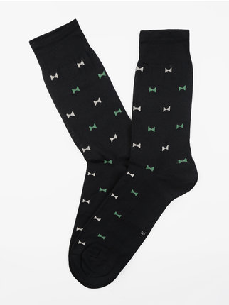 Short men's socks in cotton with print
