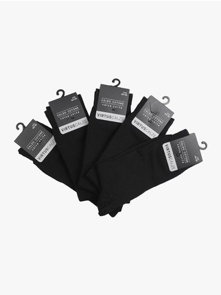 Short men's socks in warm cotton. Pack of 5 pairs