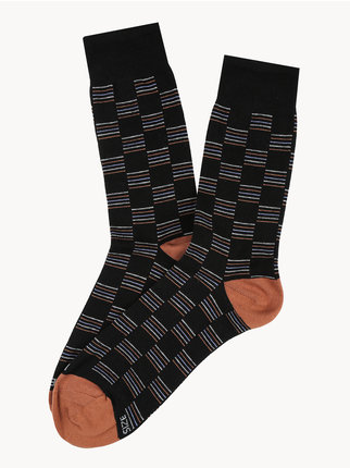 Short men's socks in warm cotton with prints