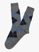 Short men's socks in warm diamond-patterned cotton