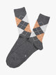 Short men's socks in warm diamond-patterned cotton