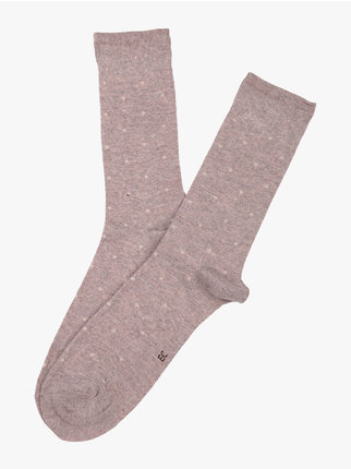 Short men's socks in warm polka dot cotton
