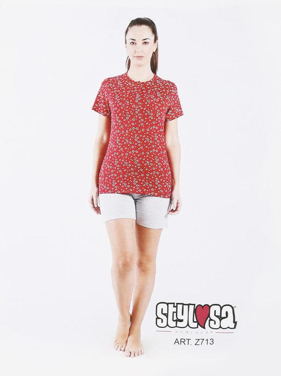 Short pajamas for women with star print