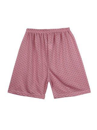 Short pajamas with polka dot bermuda shorts