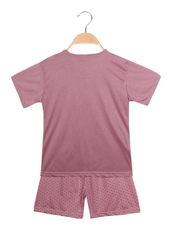 Short pajamas with polka dot bermuda shorts