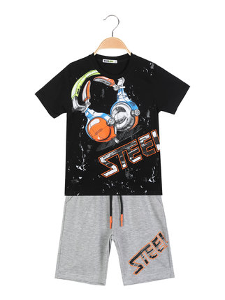 Short set for boy with print