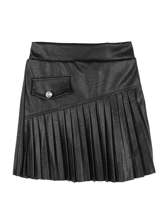 Short skirt for girls in eco-leather