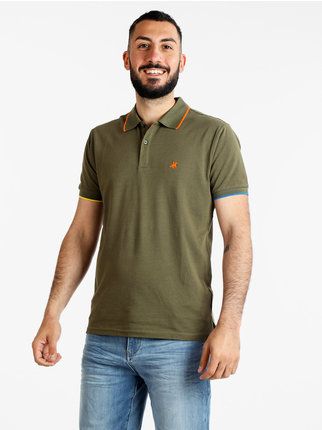 Short sleeve men's polo shirt with logo