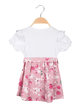 Short-sleeved baby girl dress with sequins