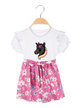 Short-sleeved baby girl dress with sequins