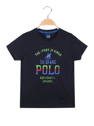 Short-sleeved boy T-shirt with writing