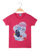 Short-sleeved girl's T-shirt with print
