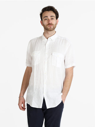Short-sleeved men's linen shirt