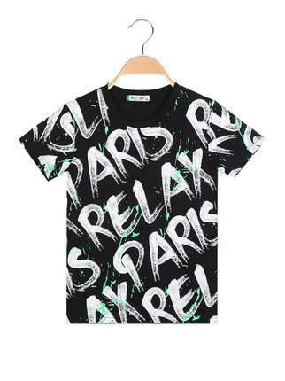 Short-sleeved T-shirt for boys with lettering