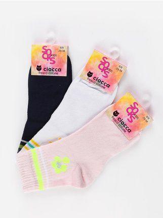 Short socks for girls in cotton