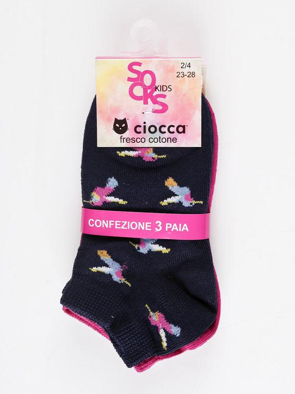 Short socks for girls  Pack of 3 pairs