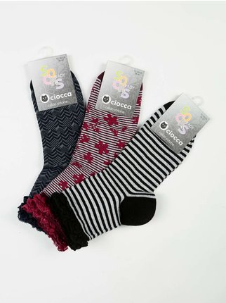 Short socks for women, pack of 3 pairs