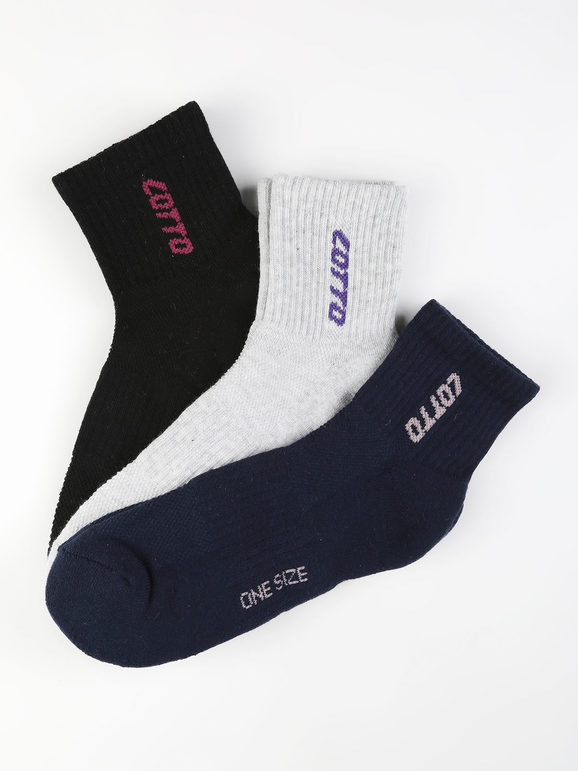 Short socks for women, pack of 3 pairs