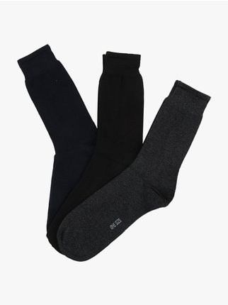 Short socks in warm cotton. Pack of 3 pairs