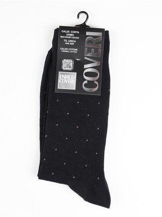 Short socks in warm cotton with double polka dots