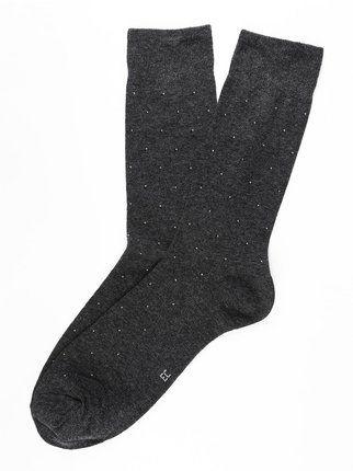 Short socks in warm cotton with double polka dots