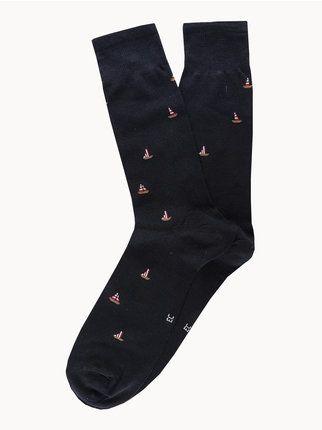 Short socks with drawings