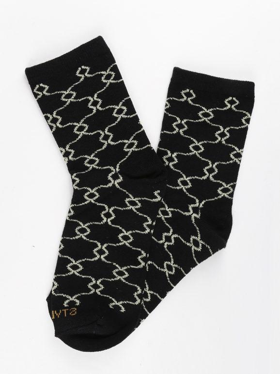 Short socks with geometric texture
