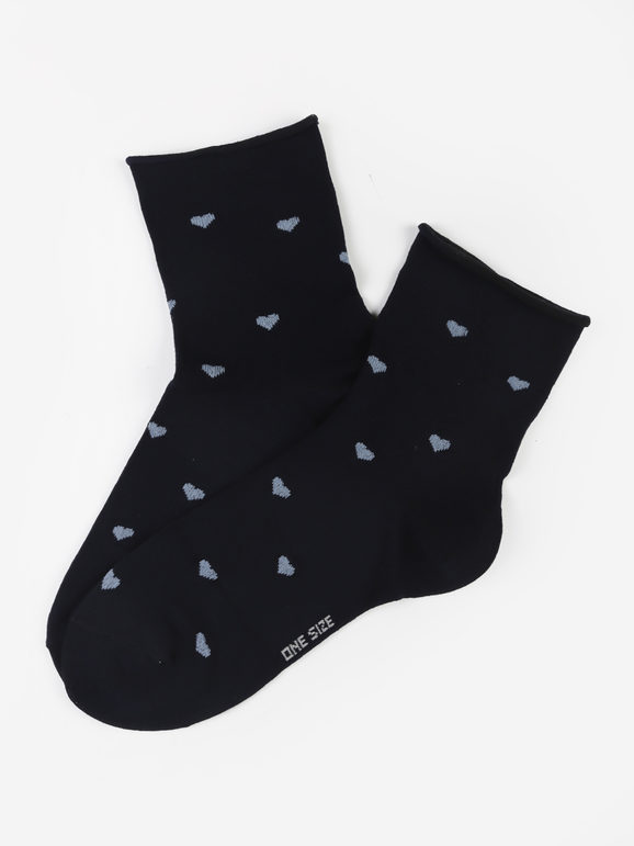 Short socks with hearts in warm cotton