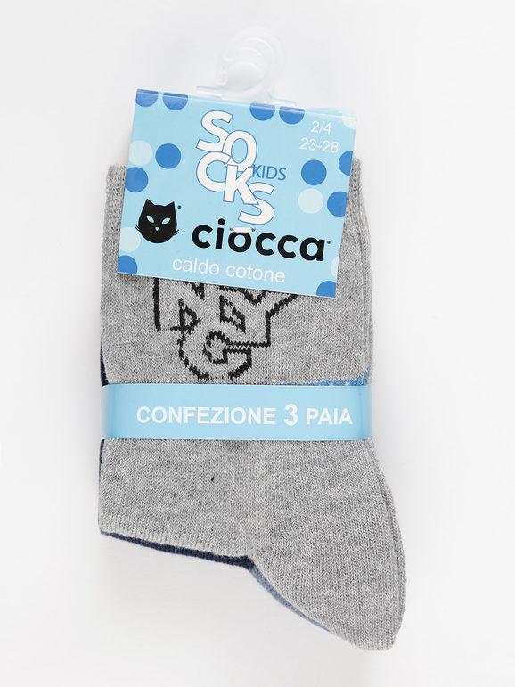 Short socks with prints  3 pieces