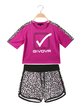 Short spotted cotton suit for girls