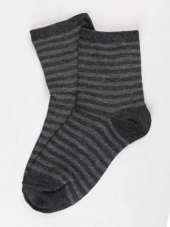 Short striped socks in warm cotton